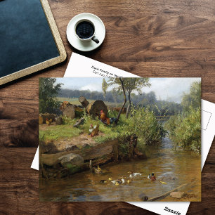 Carte Postale La famille du canard sur le Weir Carl Jutz