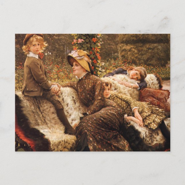 Carte Postale La famille Garden Bench Art (Devant)