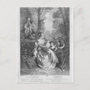 Carte Postale La Famille, gravée par Pierre Aveline