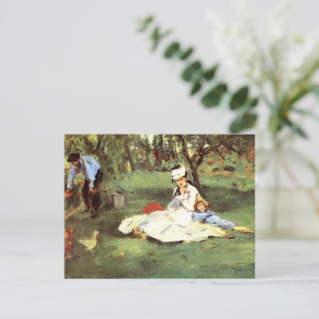 Carte Postale La famille Monet dans son jardin Edouard Manet (Debout devant)