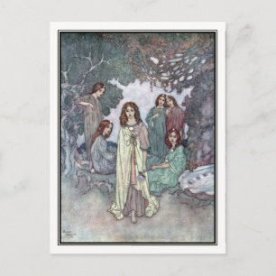 Carte Postale La fée du jardin par Edmund Dulac