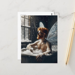 Carte Postale La Fée Du Moyen Âge Avec Cheveux Rouges