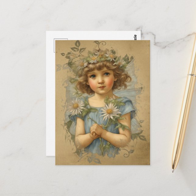 Carte Postale La Fée Marguerite (Devant/Arrière en situation)