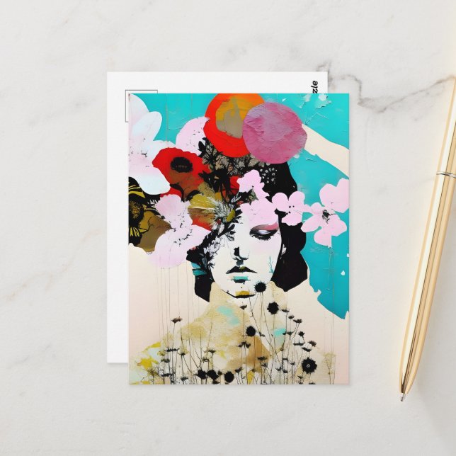 Carte Postale La Femme Abstraite (Devant/Arrière en situation)