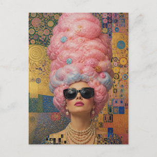 Carte Postale La femme aux cheveux de barbe à papa