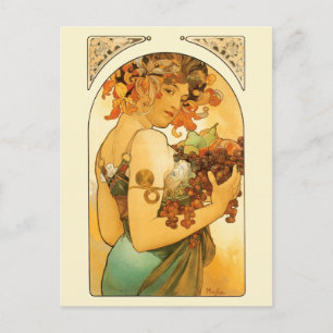 Carte Postale La femme aux fruits par Mucha