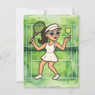 Carte Postale La femme de tennis joue au tennis 