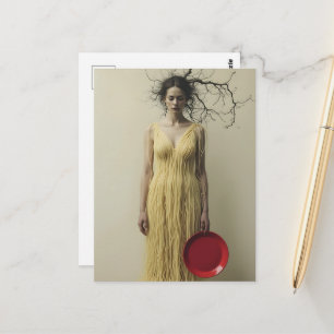 Carte Postale La femme surréaliste avec la robe de spaghetti et
