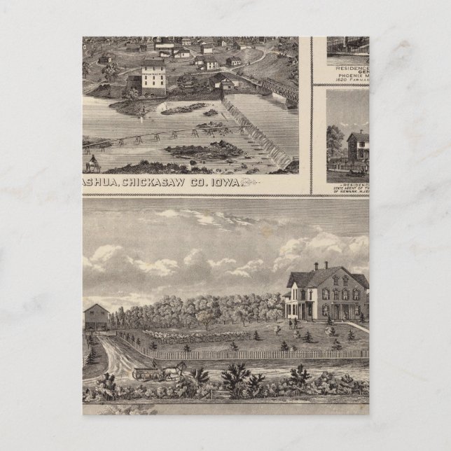 Carte Postale La ferme et la résidence de Nashua (Devant)