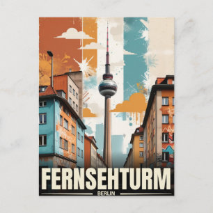Carte Postale La Fernsehturm, tour de télévision de Berlin, voya