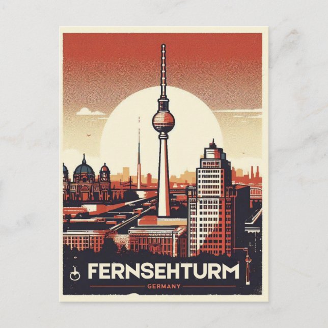 Carte Postale La Fernsehturm, tour de télévision de Berlin Voyag (Devant)