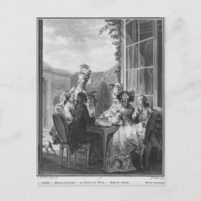 Carte Postale La fête blanche, gravée par Jean Dambrun 1783 (Devant)