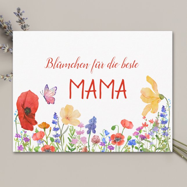 Carte Postale La fête des mères pour Maman - Fleurs sauvages à l (Créateur téléchargé)