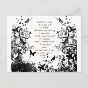 Carte Postale La fête des mères souhaite noir Abusif