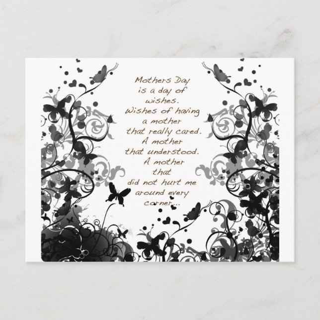 Carte Postale La fête des mères souhaite noir Abusif (Devant)