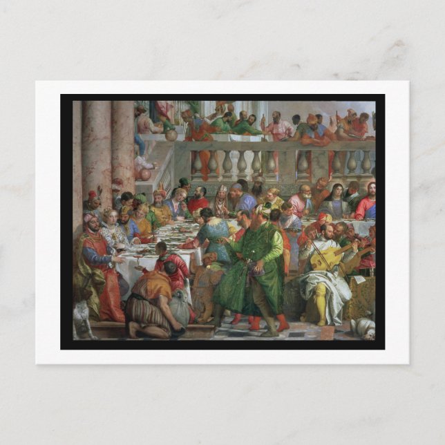 Carte Postale La fête du mariage à Cana, détail du banquet à (Devant)