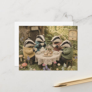 Carte Postale La fête du thé du blaireau
