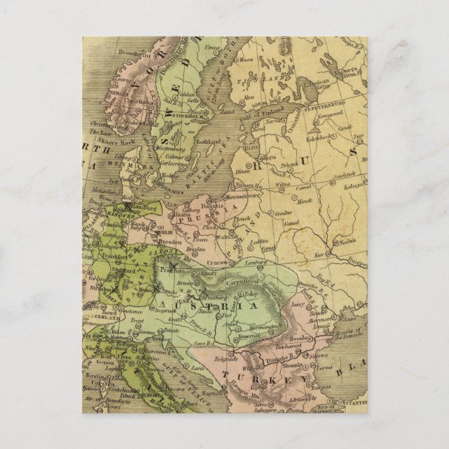 Carte Postale La feuille de route de l'Europe (Devant)