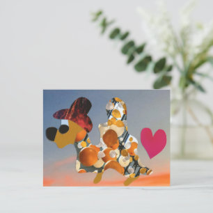 Carte Postale La figure de joie veut un joyeux anniversaire.