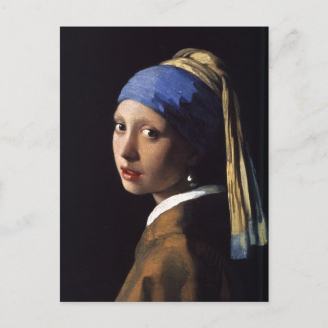 Carte Postale La Fille Avec La Perle Élevant Vermeer (Devant)