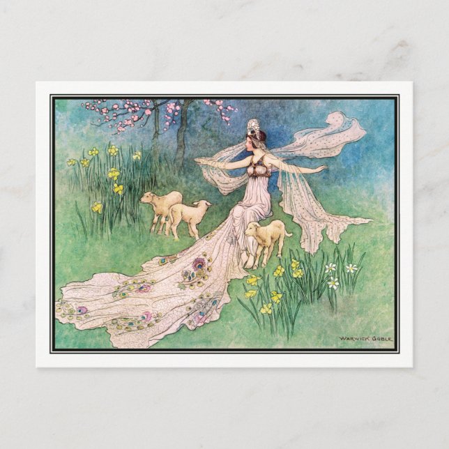 Carte Postale La fille de la coupe-bois par Warwick Goble (Devant)