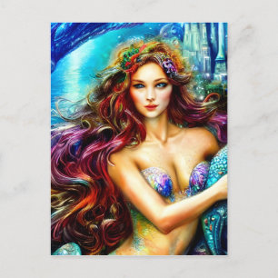 Carte Postale La fille de Neptune Imaginaire Mermaid Art