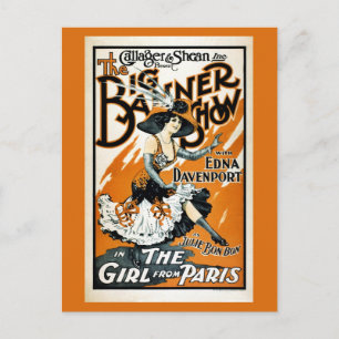 Carte Postale La Fille de Paris, affiche musicale vintage