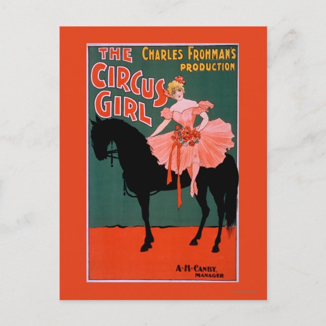 Carte Postale La Fille du Cirque - Femme à cheval Théâtre (Devant)