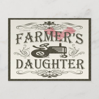 Carte Postale La fille du fermier mignonne