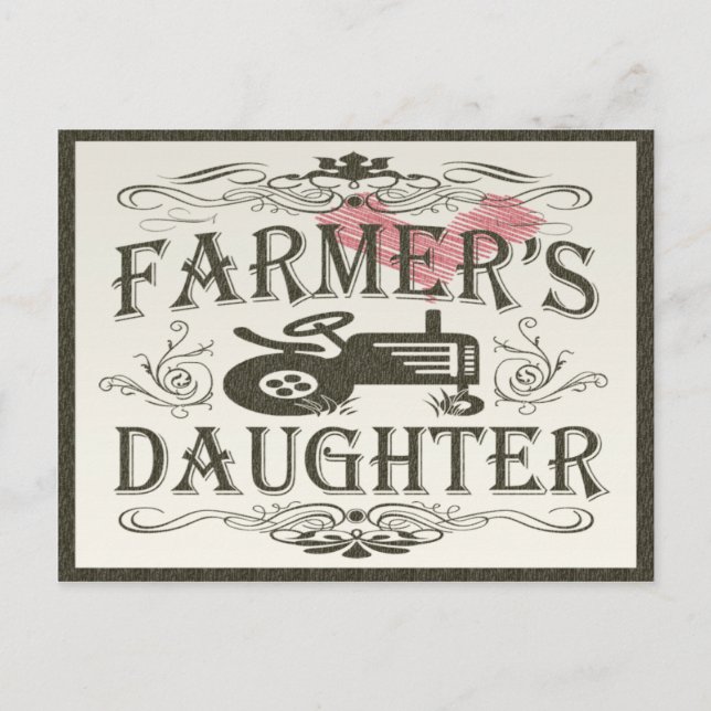 Carte Postale La fille du fermier mignonne (Devant)