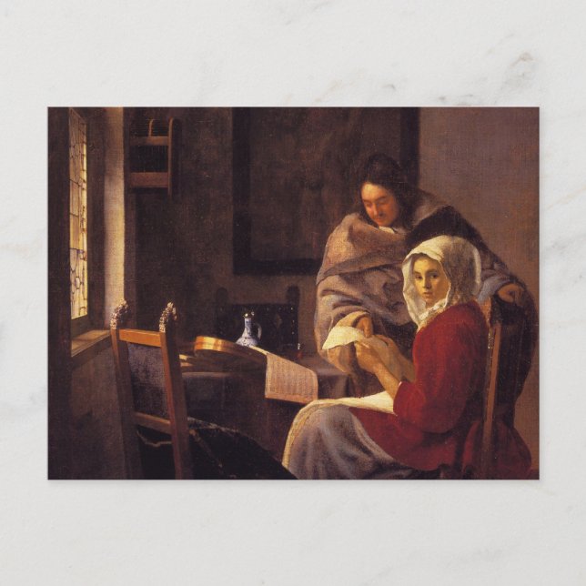 Carte Postale La fille interrompue à sa musique (Devant)