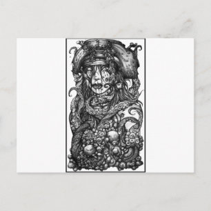 Carte Postale La fille pirate Zombie