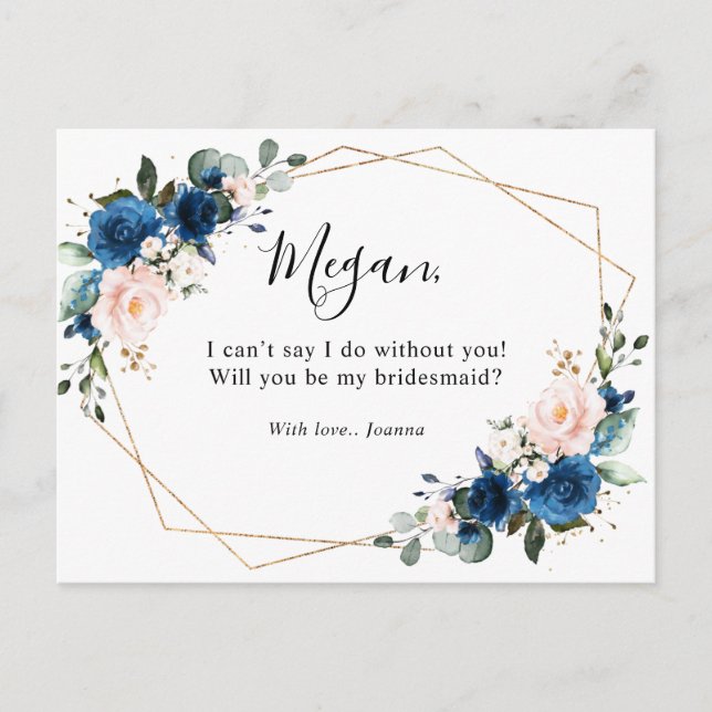 Carte Postale La Flore Bleue De La Marine Vous Serez Ma Femme D' (Devant)