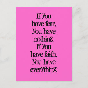 Carte Postale La foi et la peur pensée positive loi d'attraction