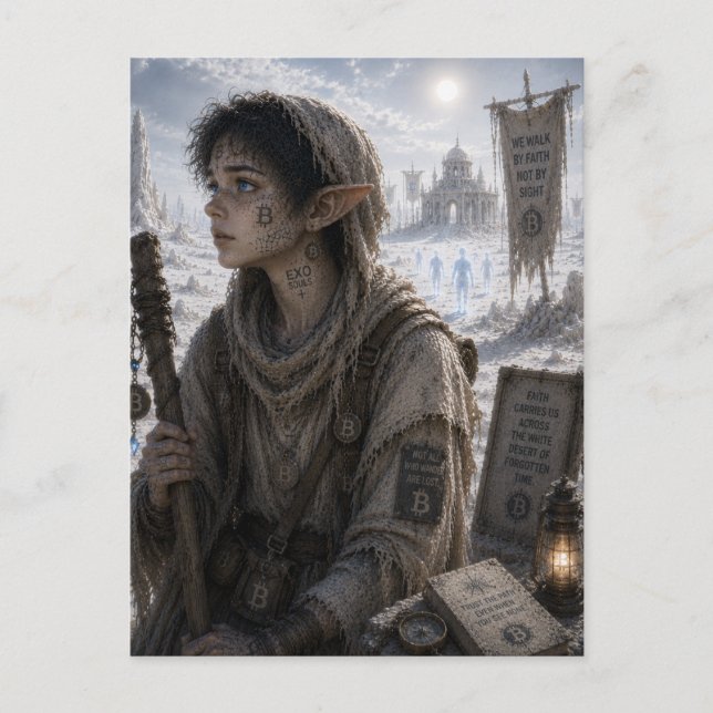 Carte Postale La Foi / L'Enfant Pèlerin / Le Désert Blanc (Devant)