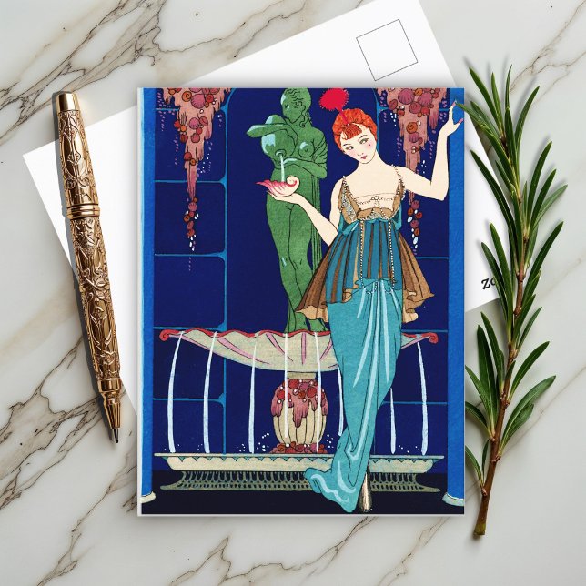 Carte Postale La Fontaine de coquillages, George Barbier (Créateur téléchargé)