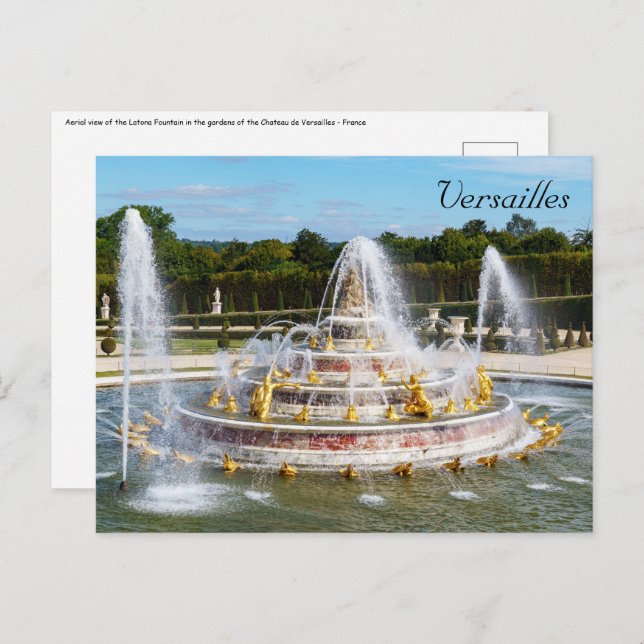 Carte Postale La fontaine de Latone dans les jardins de Versaill (Devant / Derrière)