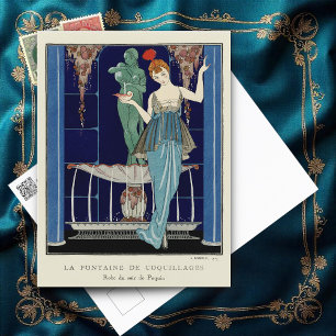 Carte Postale La fontaine Shell de George Barbier