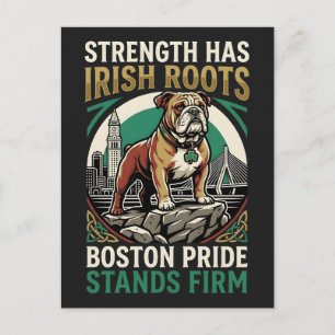 Carte Postale La force a des racines irlandaises Bouledogue 
