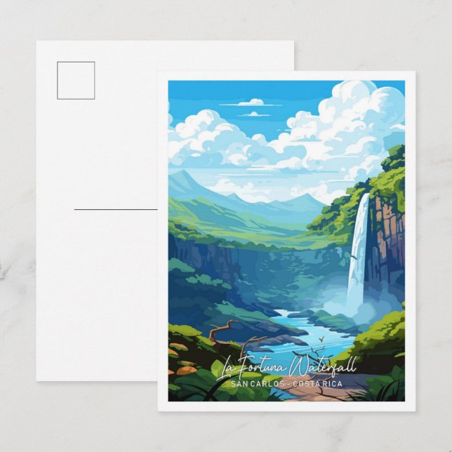 Carte Postale La Fortuna Cascade San Carlos Costa Rica Voyage (Devant / Derrière)