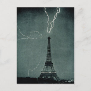 Carte Postale La foudre frappant la Tour Eiffel