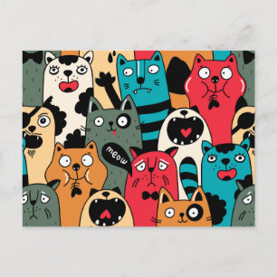 Carte Postale La foule des chats