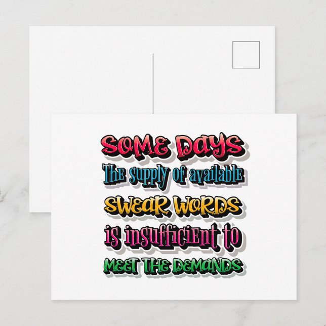 Carte Postale La Fourniture De Mots De Sweat Disponibles Est Ins (Devant / Derrière)