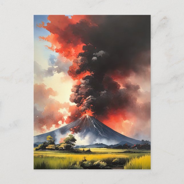 Carte Postale La fureur de la campagne, la tempête volcanique dé (Devant)