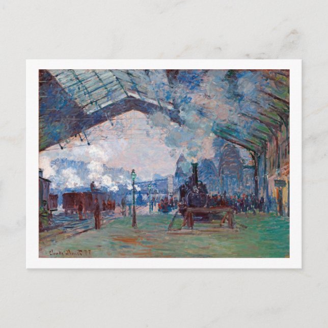 Carte Postale La gare Saint-Lazare, Monet (Devant)