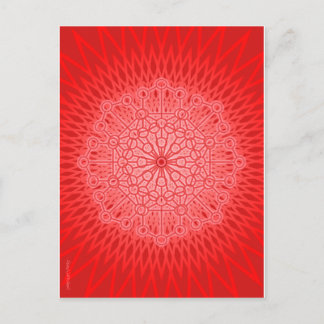 Carte Postale La géométrie sacrée de mandala rouge de Chakra
