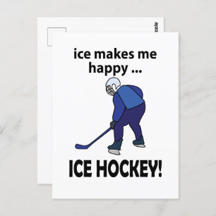 Carte Postale La Glace De Hockey Sur Glace Me Rend Joyeux Hockey