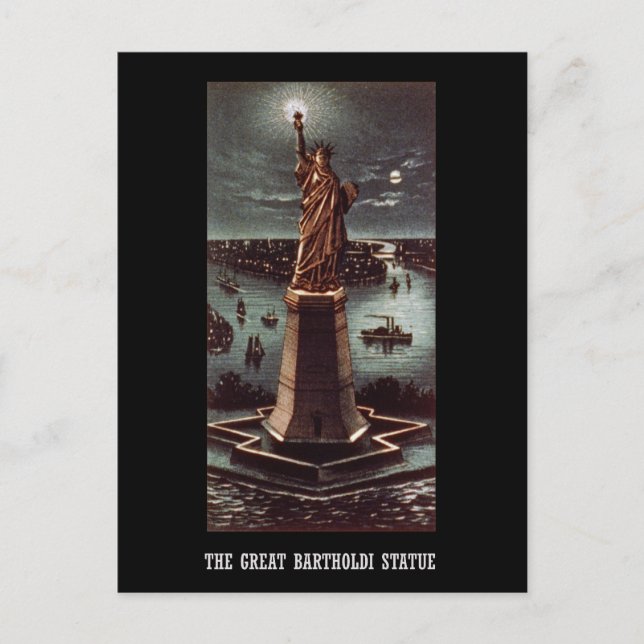Carte Postale  La grande statue de Bartholdi (Devant)