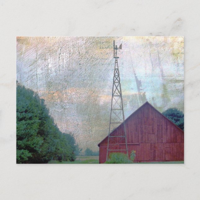 Carte Postale La grange rouge (Devant)