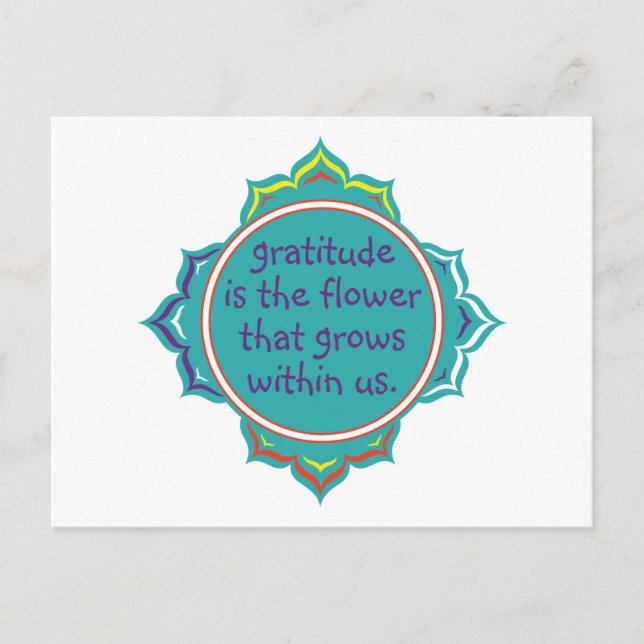 Carte Postale La gratitude est la Fleur (Devant)